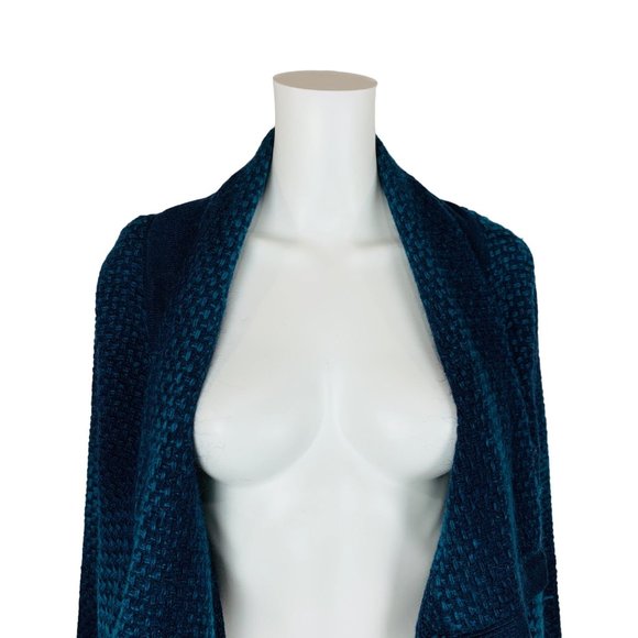 Coldwater Creek Cardigan Women's M 10-12 Blue Gradient Wool Blend Draped Open - Picture 5 of 9